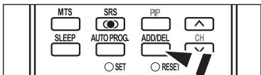 MTS SLEEP AUTO PROG. ADDIDEL CH SET RESET