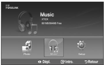 WISELINK Music XTICK 861MB/994MB Free Photo Music Setup Dépl. Intro. Retour