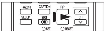FAV.CH CAPTION PIP SLEEP SRS CH ○ SET ○ RESET