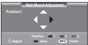 Wall-Mount Adjustment Position1 Adjust Position 1 2 3 Save INFO Center