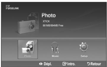 PHISELINK Photo X-TICK 861MB/904MB Free Photo Music Setup Dépl. Intro. Retour