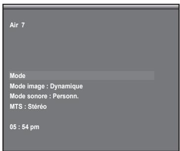 Air 7 Mode Mode image : Dynamique Mode sonore : Personn. MTS : Stéréo 05 : 54 pm