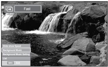 Fast Slide show Speed Background Music Background Music Setting List info Edit