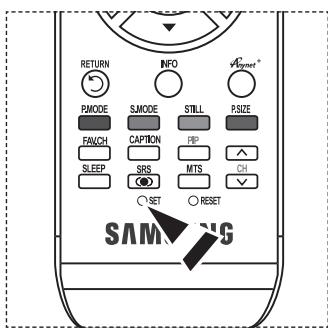 RETURN INFO AVpower* PAMODE S.MODE STILL RSIZE FAUCH CAPTION FIP SLEEP SRS MTS CH ○SET ○RESET SAM-VG