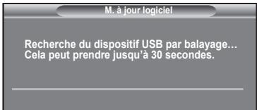 M. à jour logiciel Recherche du dispositif USB par balayage... Cela peut prendre jusqu'à 30 secondes.