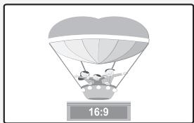 Illustration of a hot air balloon with passengers inside, labeled '16:9' at the bottom (no other text or symbols)