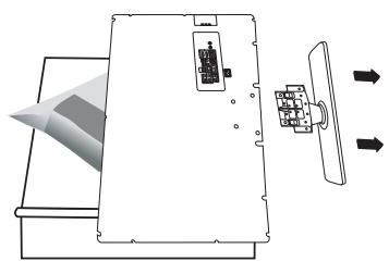 Diagram of a printer or printer with internal components and directional arrows indicating flow or orientation (no text or symbols present)