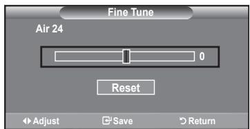 Fine Tune Air 24 0 Reset Adjust Save Return