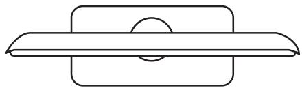 Simple line drawing of a rectangular object with a circular hole on top (no text or symbols)