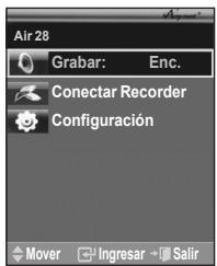 Air 28 Grabar: Enc. Conectar Recorder Configuración Mover Ingresar Salir