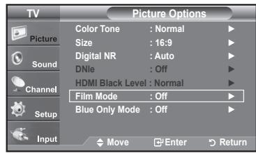 SAMSUNG LN37A450 - Setting the Film Mode - 1