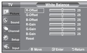 SAMSUNG LN37A450 - Adjusting the White Balance - 2