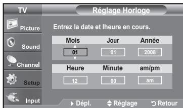 SAMSUNG LN37A450 - Option 1: Réglage manuel de l'horloge - 6