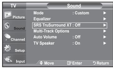 SAMSUNG LN37A450 - Setting the TruSurround XT - 1