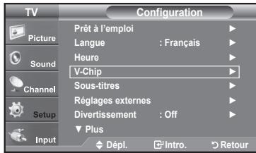 SAMSUNG LN37A450 - Comment configurer les restrictions à l'aide des 'Français canadien' - 1