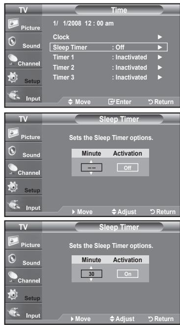 SAMSUNG LN37A450 - Setting the Sleep Timer - 1