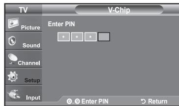 SAMSUNG LN37A450 - How to Set up Restrictions Using the 'Canadian French' - 2