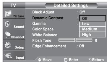 SAMSUNG LN37A450 - Setting the Dynamic Contrast - 2