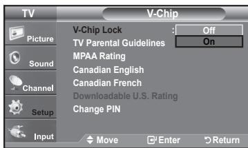 SAMSUNG LN37A450 - How to Enable/Disable the V-Chip - 4