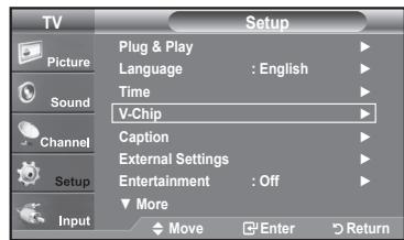 SAMSUNG LN37A450 - How to Enable/Disable the V-Chip - 1