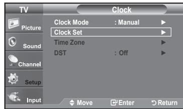 SAMSUNG LN37A450 - Option 1: Setting the Clock Manually - 4