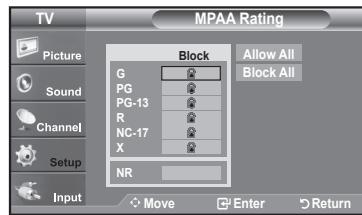 SAMSUNG LN37A450 - How to Set up Restrictions Using the "TV Parental Guidelines" - 10