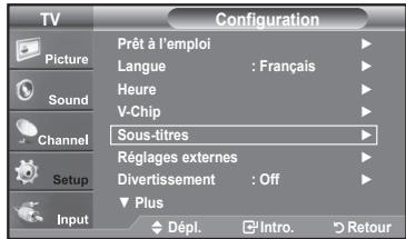 SAMSUNG LN37A450 - Affichage des sous-titres (messages texte à l'écran) – Analogique - 1