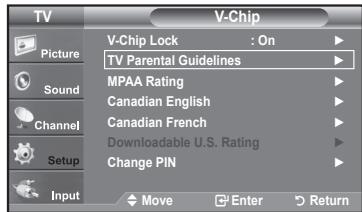 SAMSUNG LN37A450 - How to Set up Restrictions Using the "TV Parental Guidelines" - 3