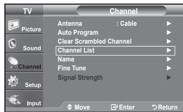 SAMSUNG LN37A450 - Viewing the Channel Lists - 2