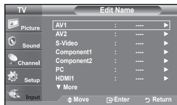 SAMSUNG LN37A450 - To Edit the Input Source Name - 2