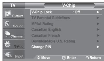 SAMSUNG LN37A450 - How to Enable/Disable the V-Chip - 3
