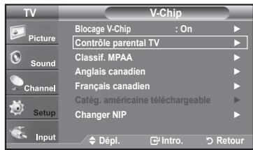 SAMSUNG LN37A450 - Comment configurer les restrictions à l'aide des 'Contrôle parental TV' - 3