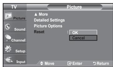 SAMSUNG LN37A450 - Resetting the Picture Settings to the Factory Defaults - 1