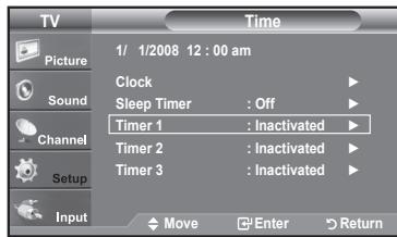 SAMSUNG LN37A450 - Setting the On/Off Timer - 1