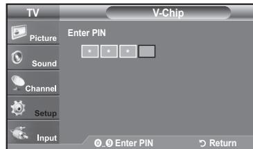 SAMSUNG LN37A450 - How to Enable/Disable the V-Chip - 2