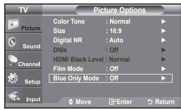 SAMSUNG LN37A450 - Setting the Blue Only Mode - 1