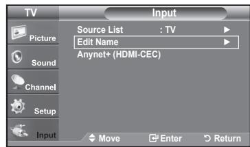 SAMSUNG LN37A450 - To Edit the Input Source Name - 1