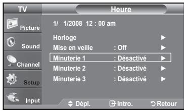 SAMSUNG LN37A450 - Réglage de la minutesie de mise en marche/arrêt - 1