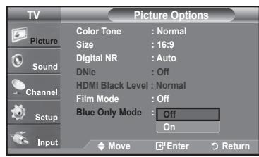 SAMSUNG LN37A450 - Setting the Blue Only Mode - 2
