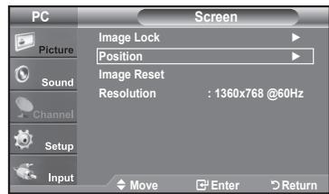 SAMSUNG LN37A450 - Changing the Screen Position - 1