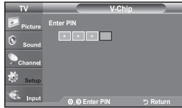 SAMSUNG LN37A450 - How to Set up Restrictions Using the 'Canadian English' - 2