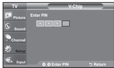 SAMSUNG LN37A450 - Using the V-Chip for Digital channels - 2