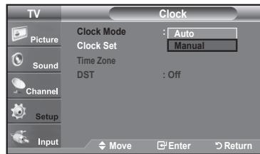 SAMSUNG LN37A450 - Option 1: Setting the Clock Manually - 3