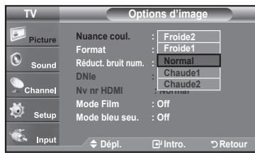 SAMSUNG LN37A450 - Sélection de la nuance de couleur - 3