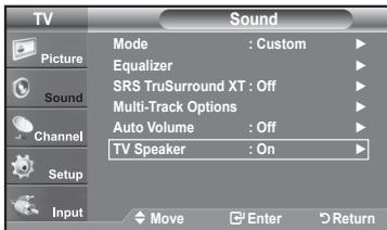 SAMSUNG LN37A450 - Setting the TV Speakers On/Off - 1