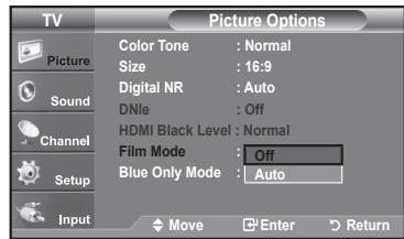 SAMSUNG LN37A450 - Setting the Film Mode - 2