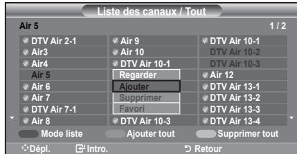 SAMSUNG LN37A450 - Ajout et suppression de chaînes - 5