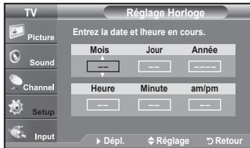 SAMSUNG LN37A450 - Option 1: Réglage manuel de l'horloge - 5