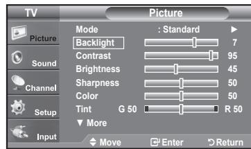 SAMSUNG LN37A450 - Customizing the Picture Settings - 1
