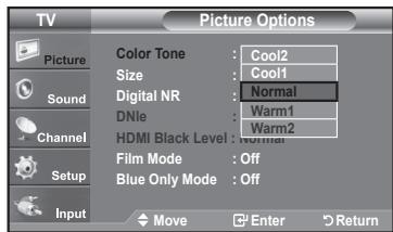 SAMSUNG LN37A450 - Setting the Color Tone - 2
